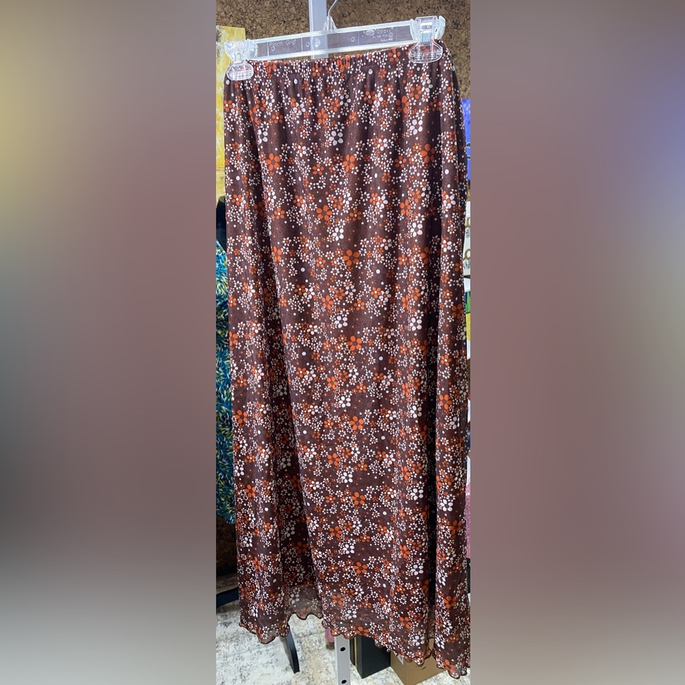Avanova Women Floral Bohemian Mesh Midi Skirt, size XXXL, NWT